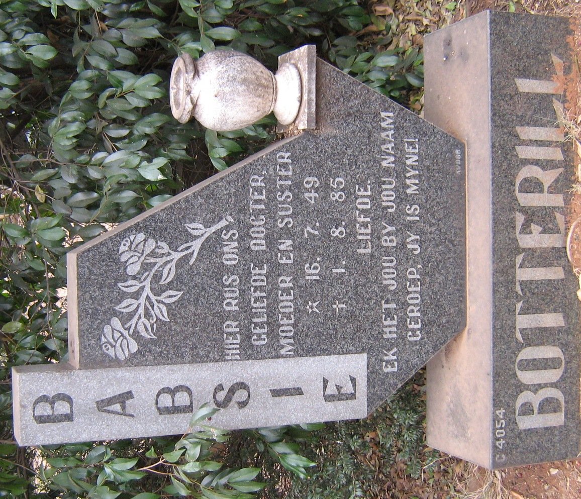 BOTTERILL Babsie 1949-1985