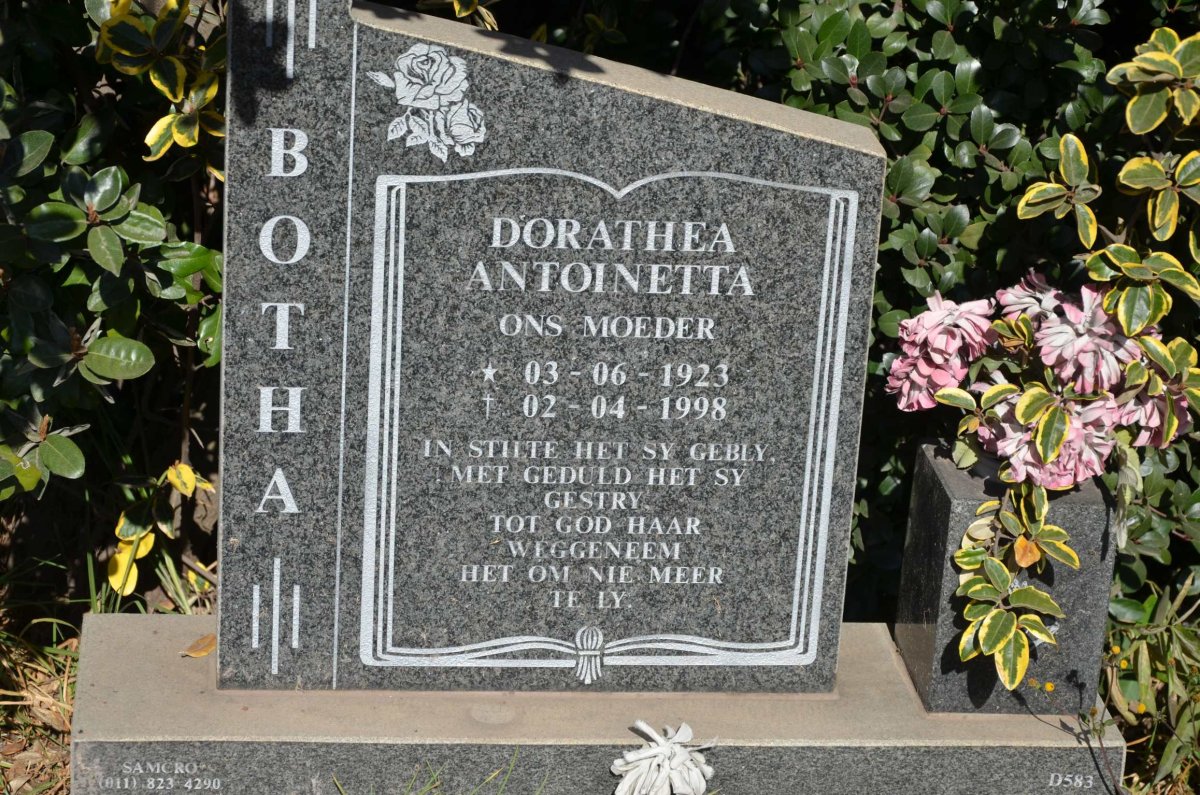 BOTHA Dorathea Antoinetta 1923-1998