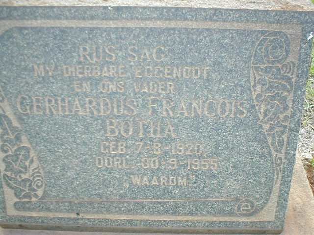 BOTHA Gerhardus Francois 1920-1955
