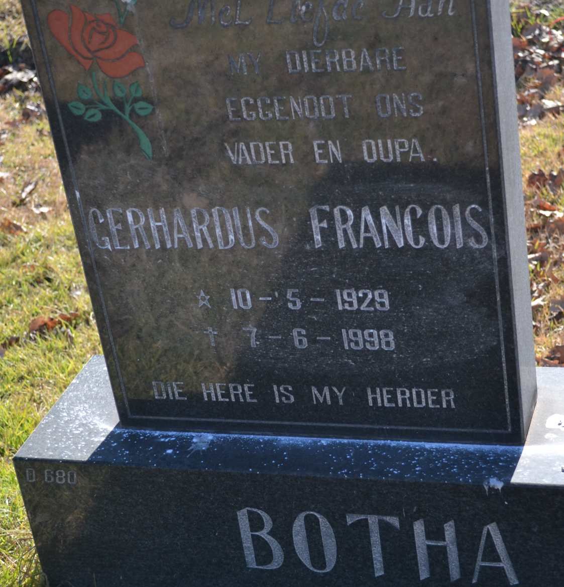 BOTHA Gerhardus Francois 1929-1998