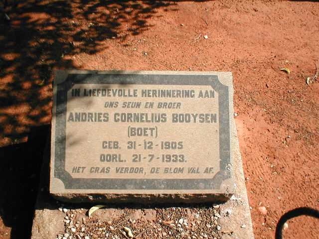BOOYSEN Andries Cornelius 1905-1933