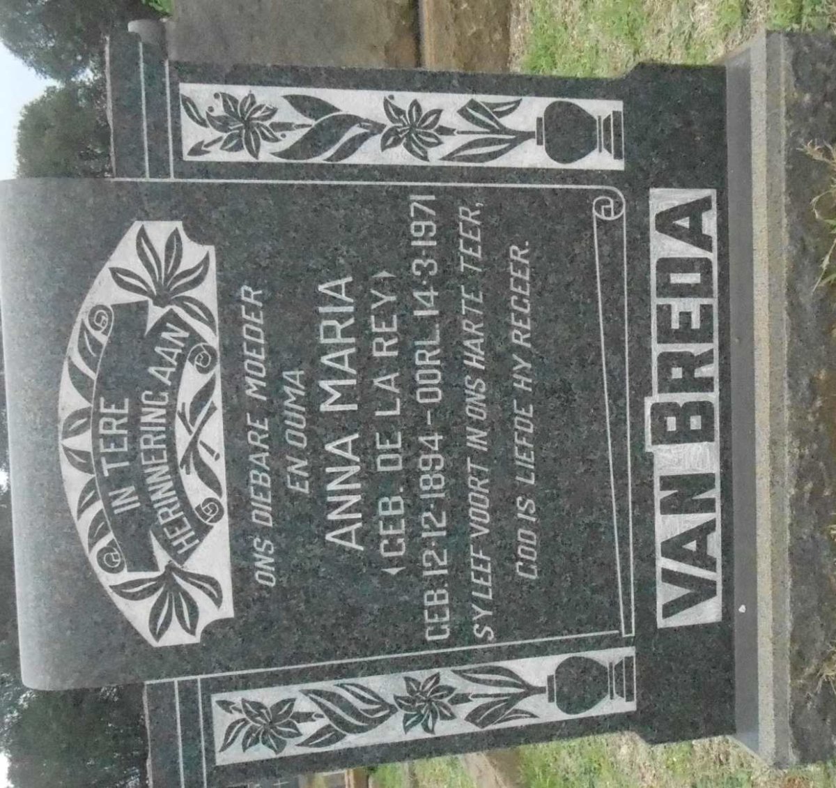 BREDA Anna Maria, van nee DE LA REY 1894-1971
