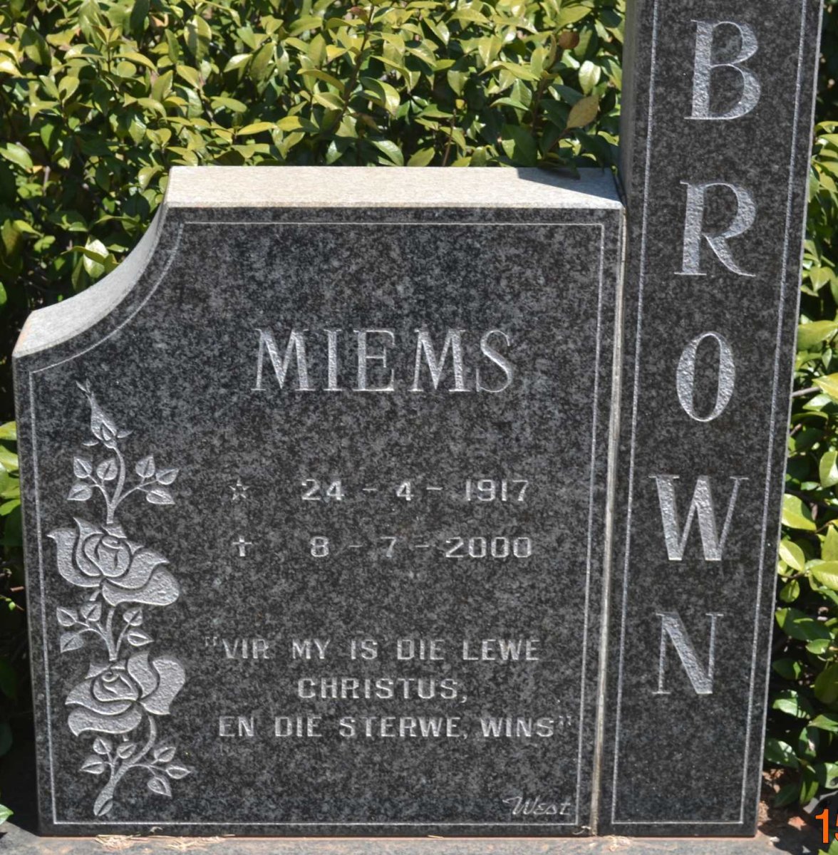 BROWN Miems 1917-2000