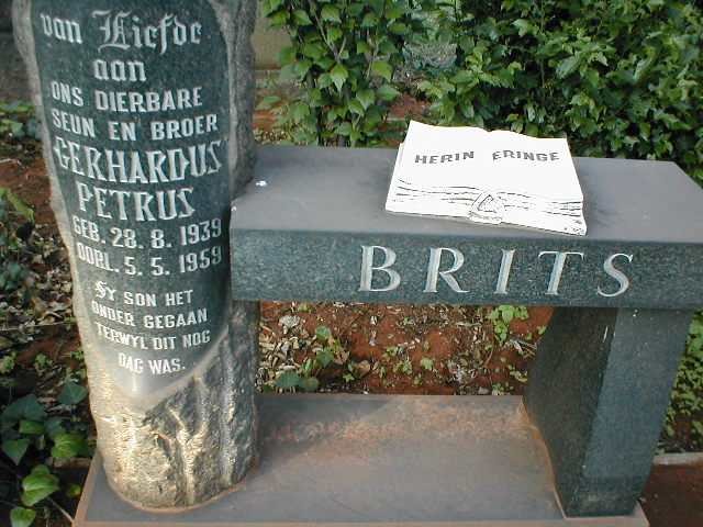 BRITS Gerhardus Petrus 1939-1959