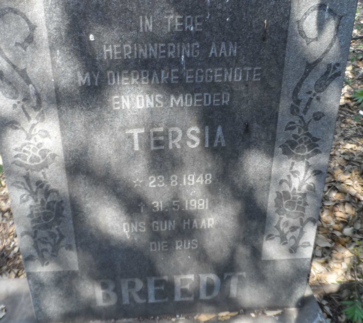 BREEDT Tersia 1948-1981