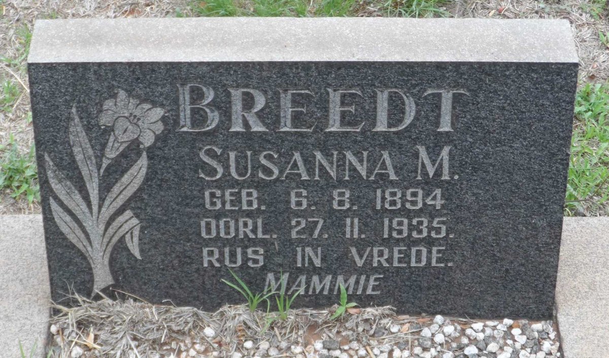 BREEDT Susanna M. 1894-1935