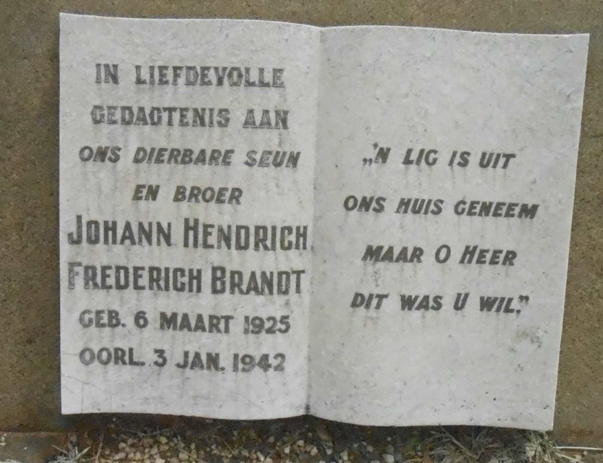 BRANDT Johann Hendrich Frederich 1925-1942