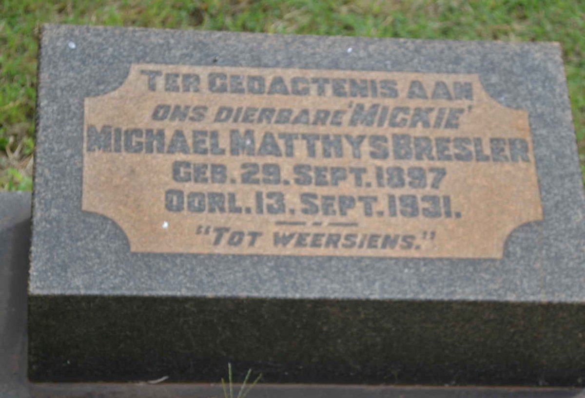BRESLER Michael Matthys 1897-1931