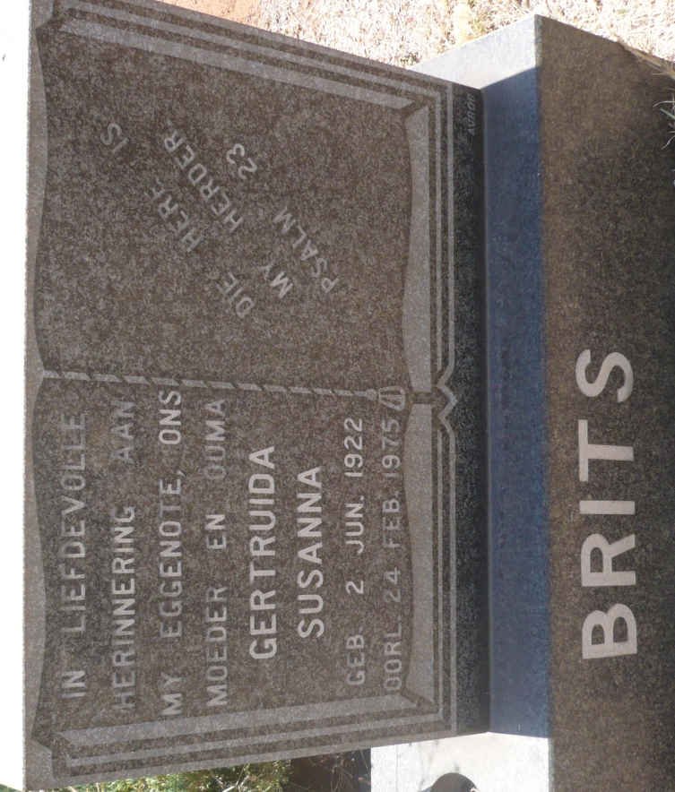 BRITS Gertruida Susanna 1922-1975
