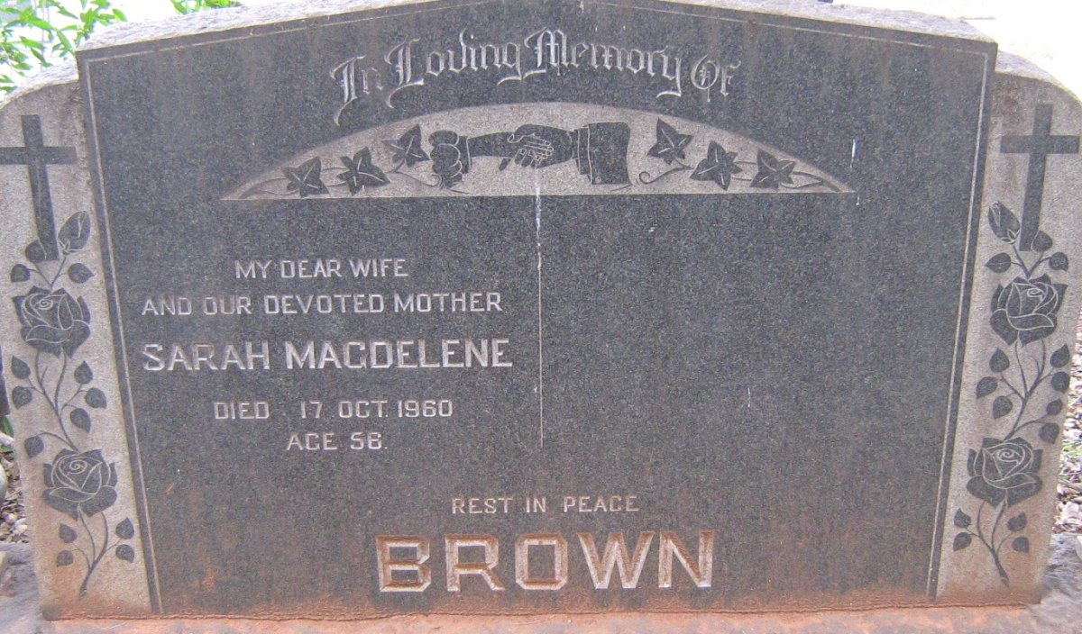BROWN Sarah Magdelene -1960