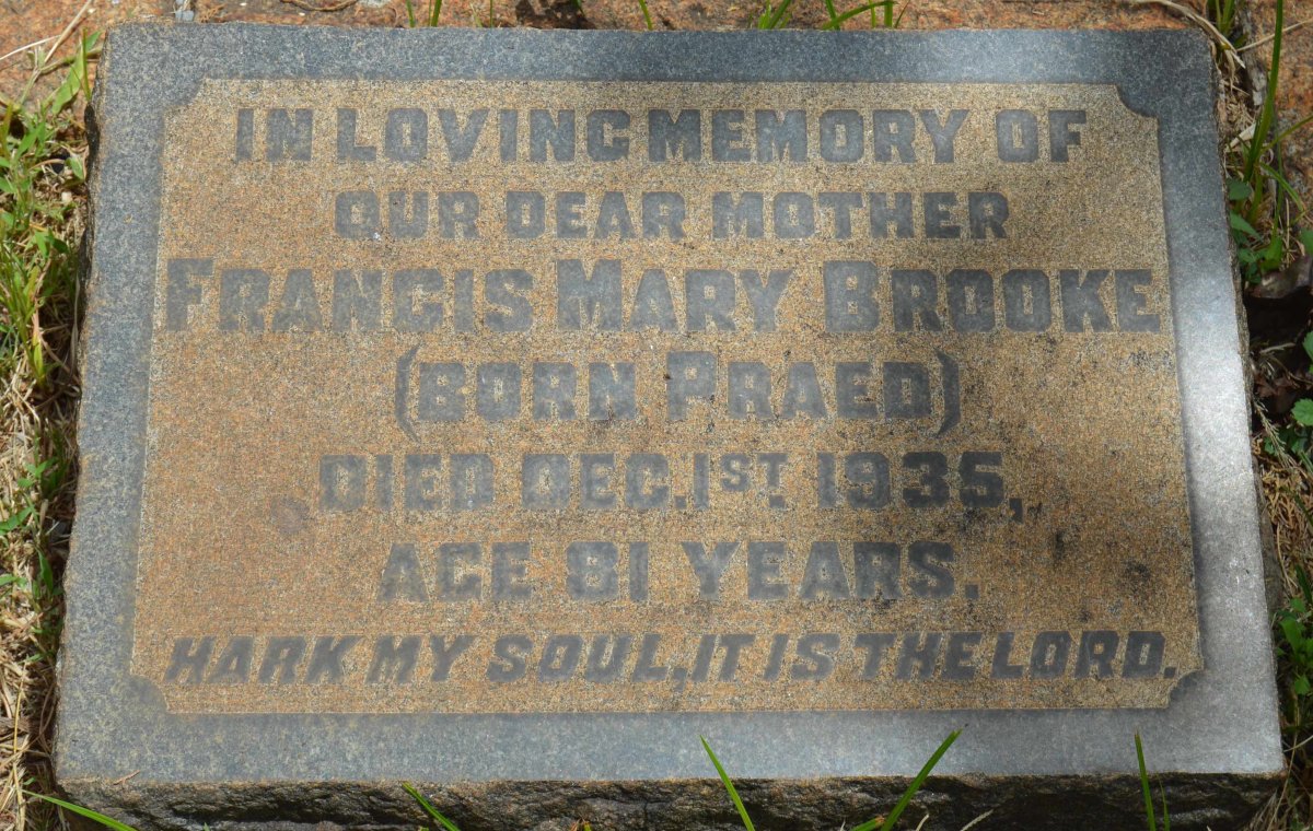 BROOKE Francis Mary nee PRAED -1935