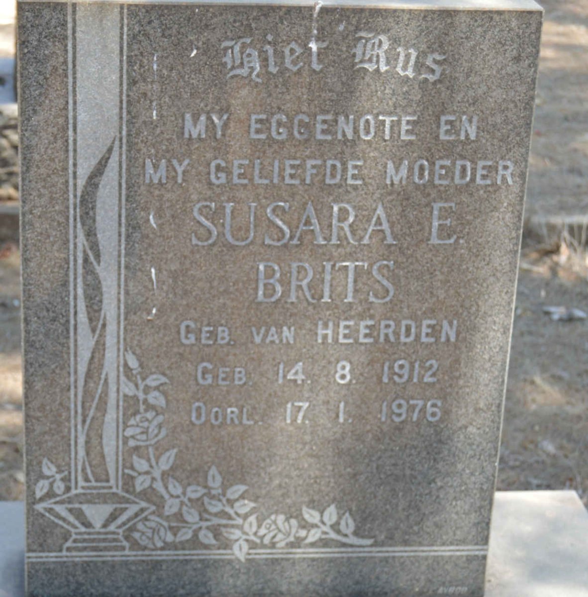BRITS Susara E. nee VAN HEERDEN 1912-1976