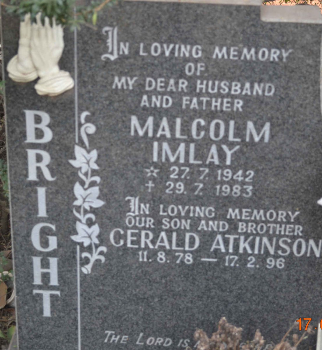 BRIGHT Malcolm Imlay 1942-1983 :: BRIGHT Gerald Atkinson 1978-1996
