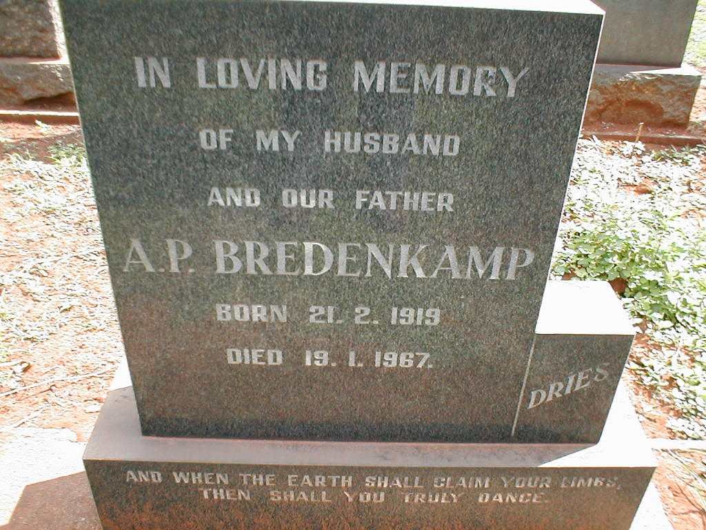 BREDENKAMP A.P. 1919-1967