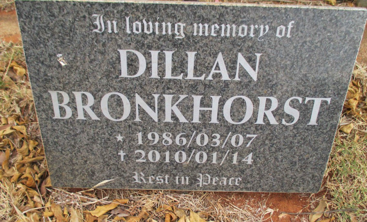 BRONKHORST Dillan 1986-2010