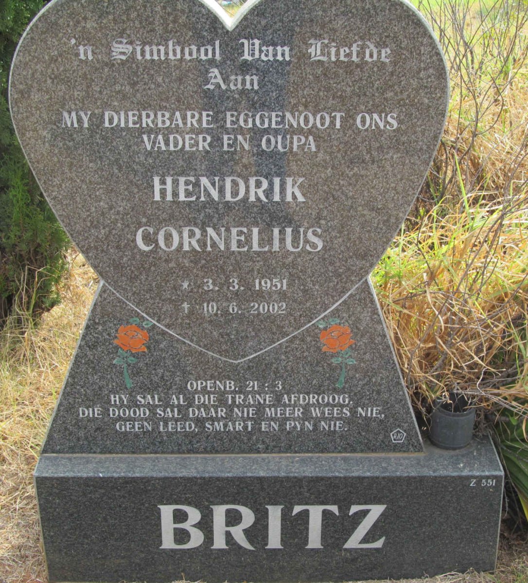 BRITZ Hendrik Cornelius 1951-2002