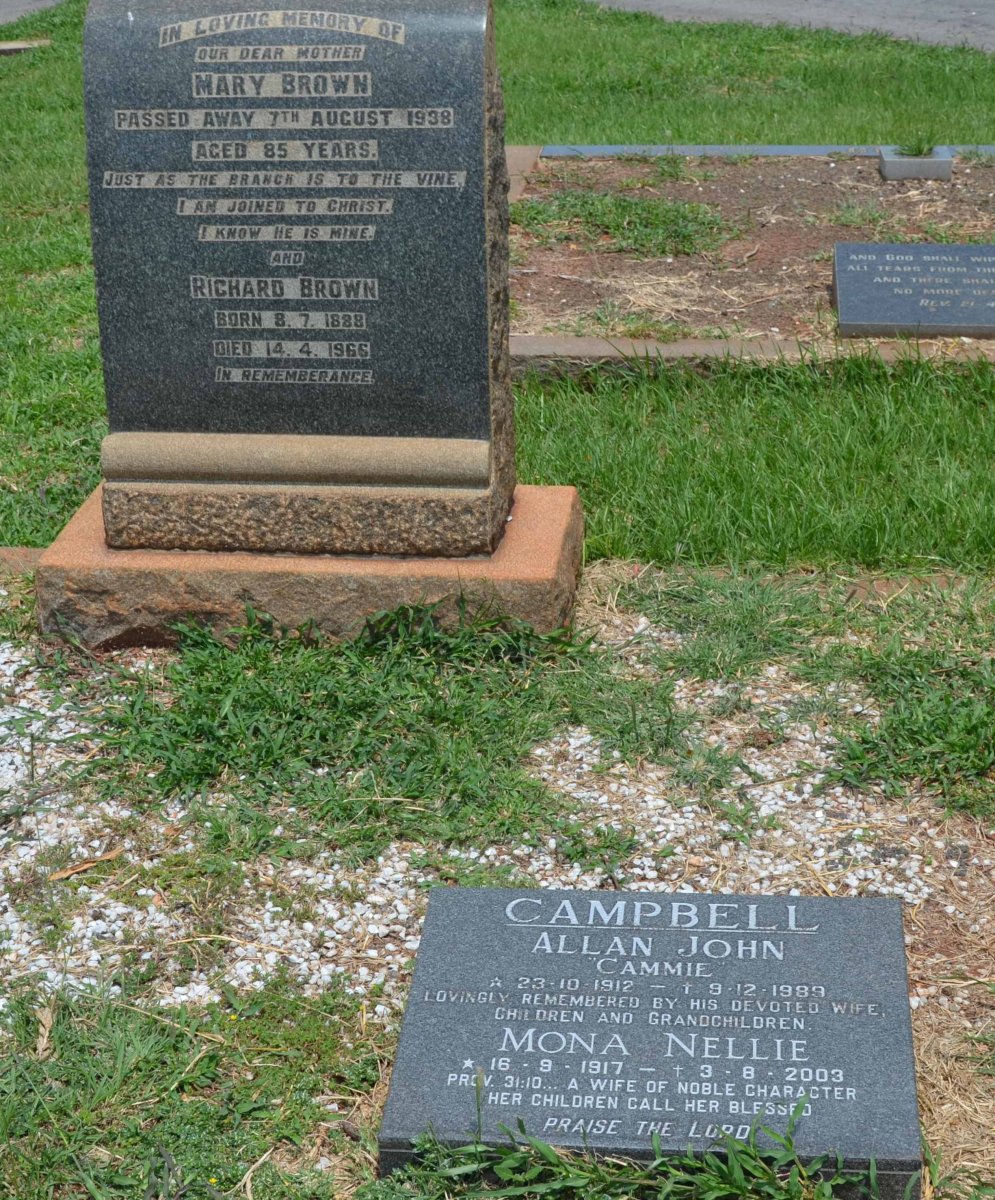 BROWN Richard 1888-1966 &amp; Mary -1938 :: CAMPBELL Allan John 1912-1989 &amp; Mona Nellie 1917-2003
