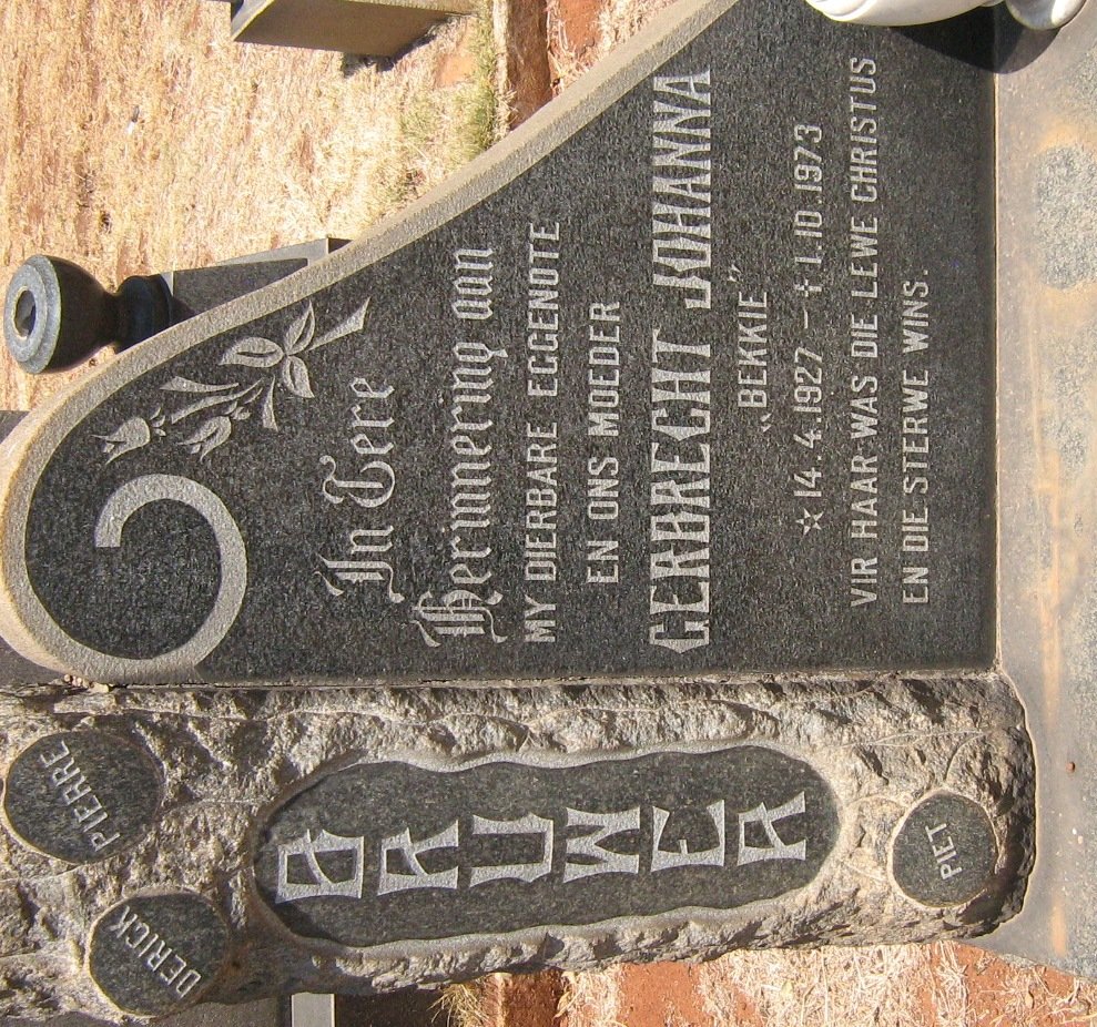 BRUWER Gerbrecht Johanna 1927-1973