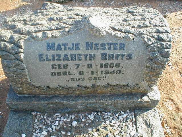 BRITS Matje Hester Elizabeth 1906-1948