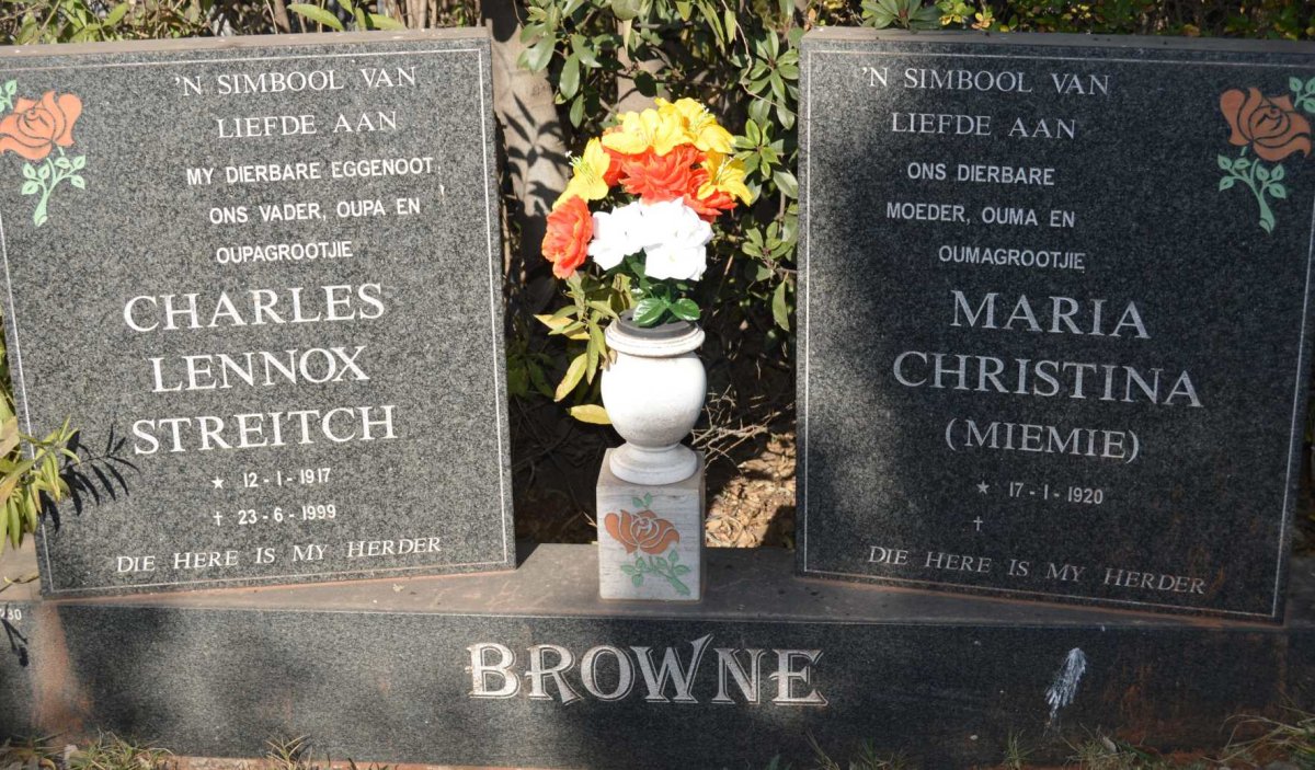 BROWNE Charles Lennox Streitch 1917-1999 &amp; Maria Christina 1920-