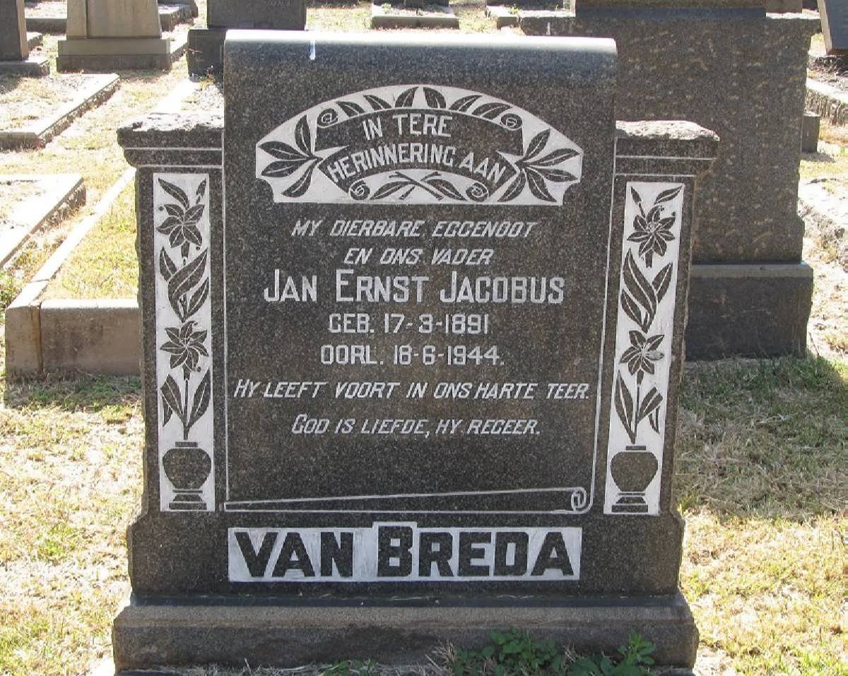 BREDA Jan Ernst Jacobus, van 1891-1944