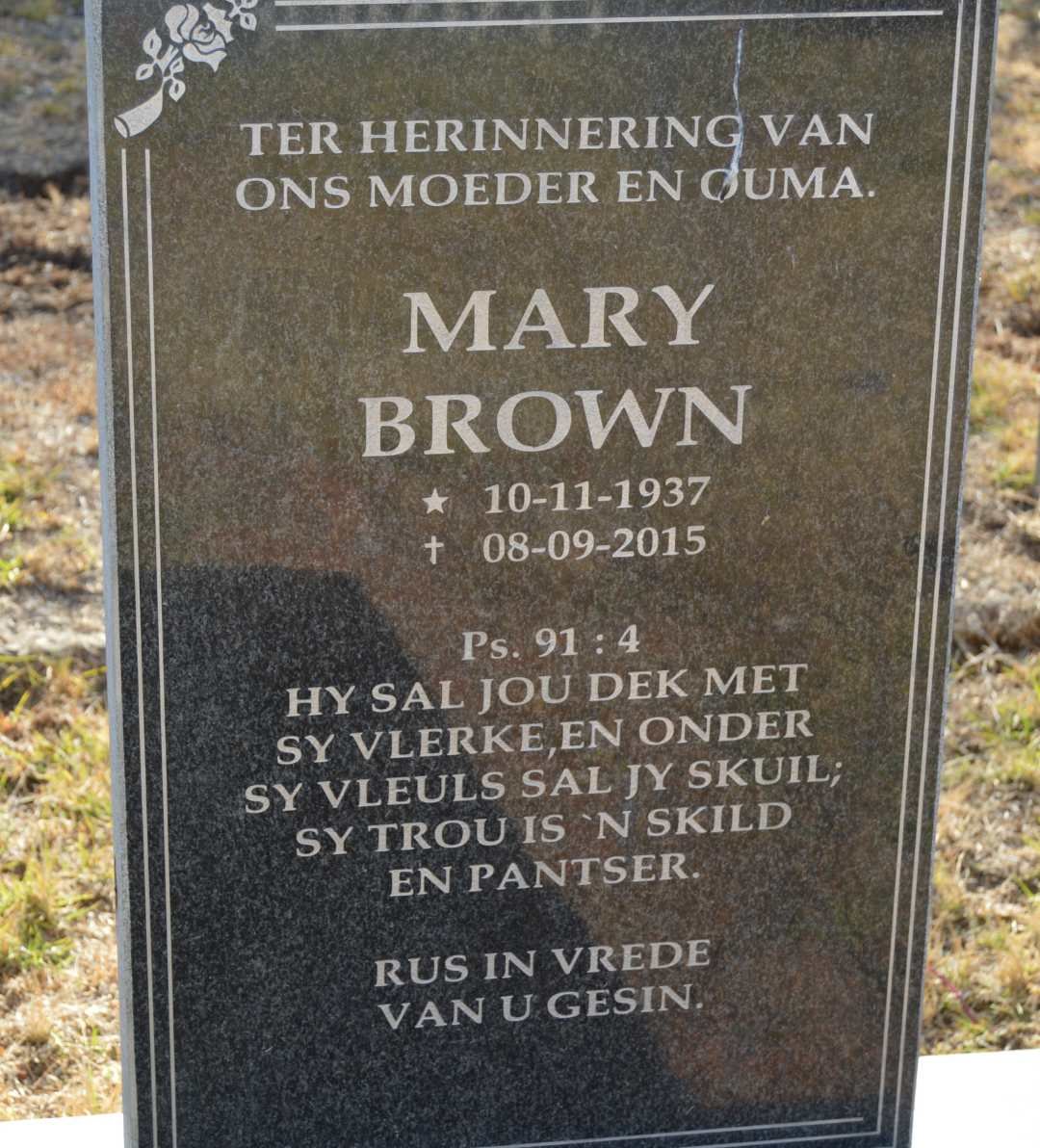 BROWN Mary 1937-2015