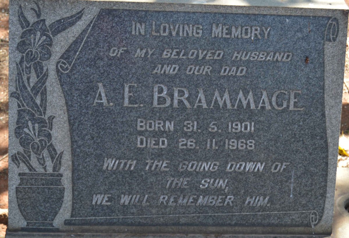 BRAMMAGE A.E. 1901-1968