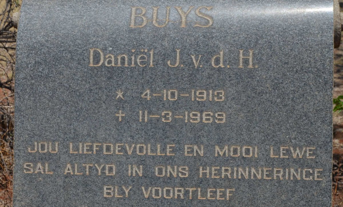 BUYS Daniël J. v. d. H. 1913-1969