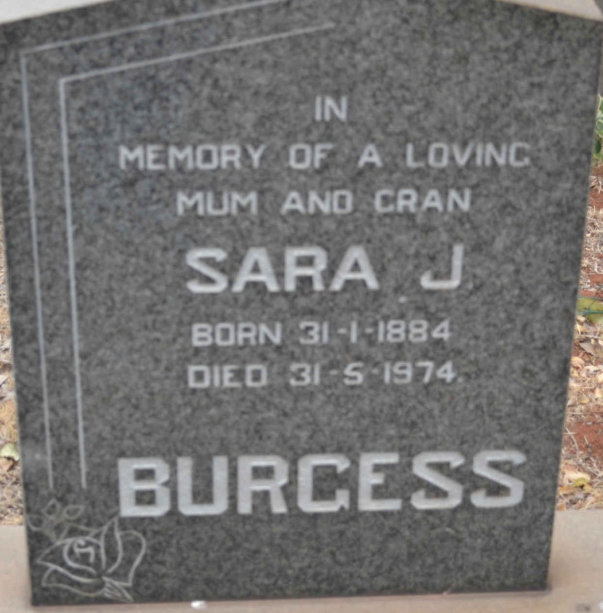 BURGESS Sara J. 1884-1974