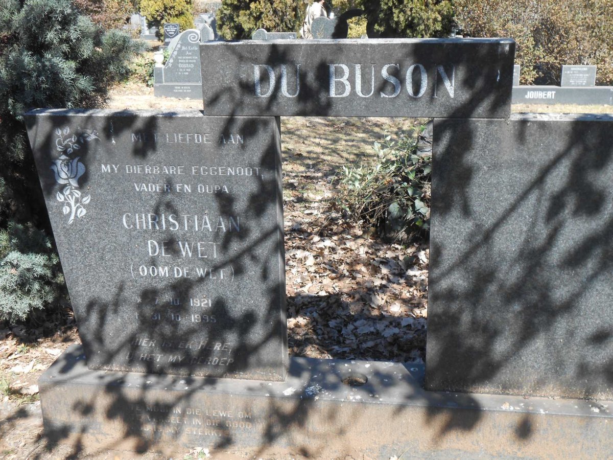 BUSON Christiaan de Wet, du 1921-1995