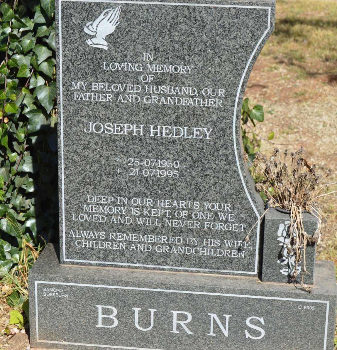 BURNS Joseph Hedley 1950-1995