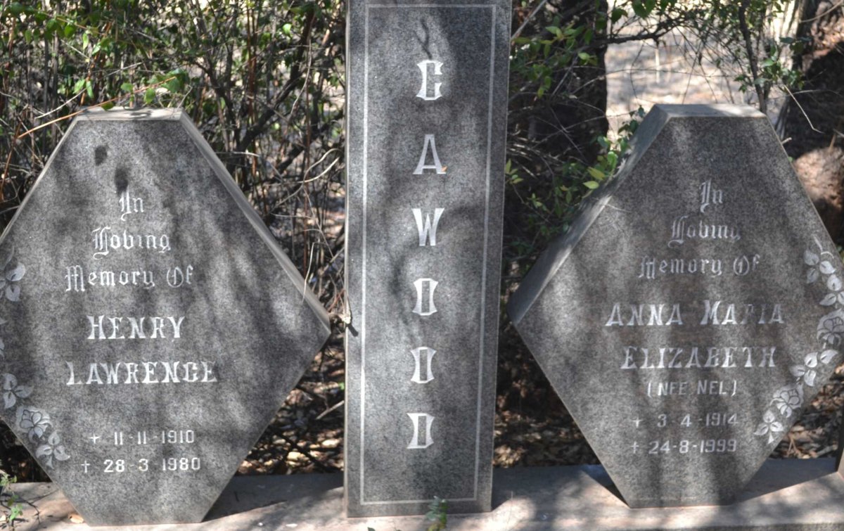 CAWOOD Henry Lawrence 1910-1980 &amp; Anna Maria Elizabeth NEL 1914-1999