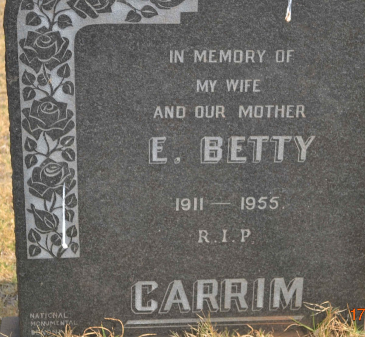 CARRIM E. Betty 1911-1955