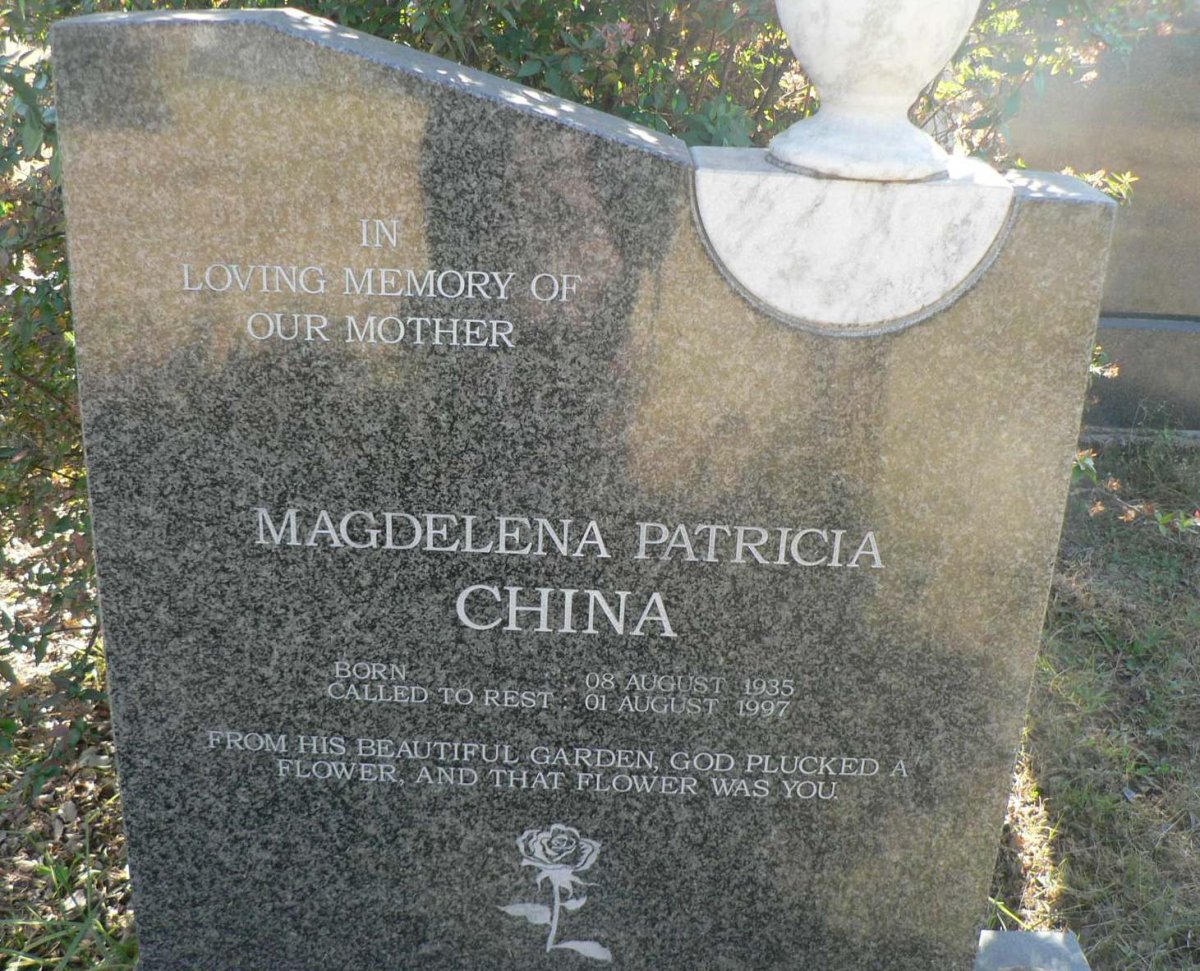 CHINA Magdelena Patricia 1935-1997