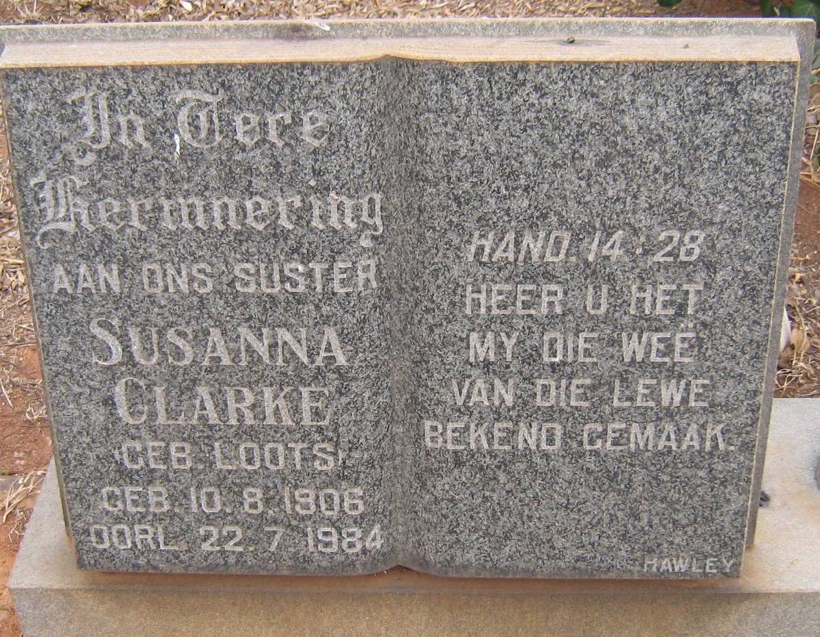 CLARKE Susanna LOOTS 1906-1984