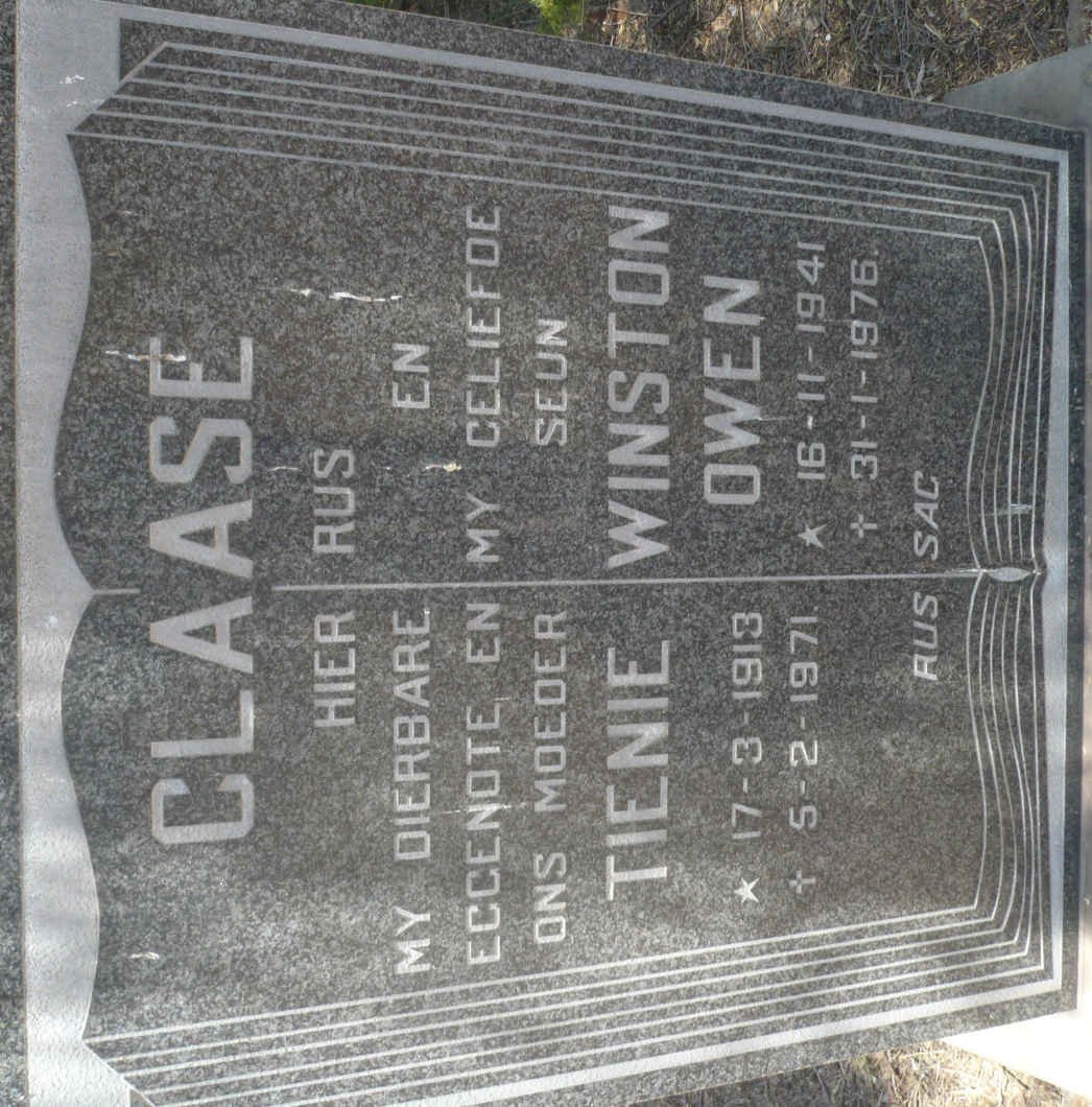 CLAASE Tienie 1913-1971 :: CLAASE Winston Owen 1941-1976