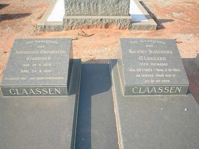 CLAASSEN Johannes Theodorus 1878-1947 &amp; Hester Salomina PIENAAR 1883-1954