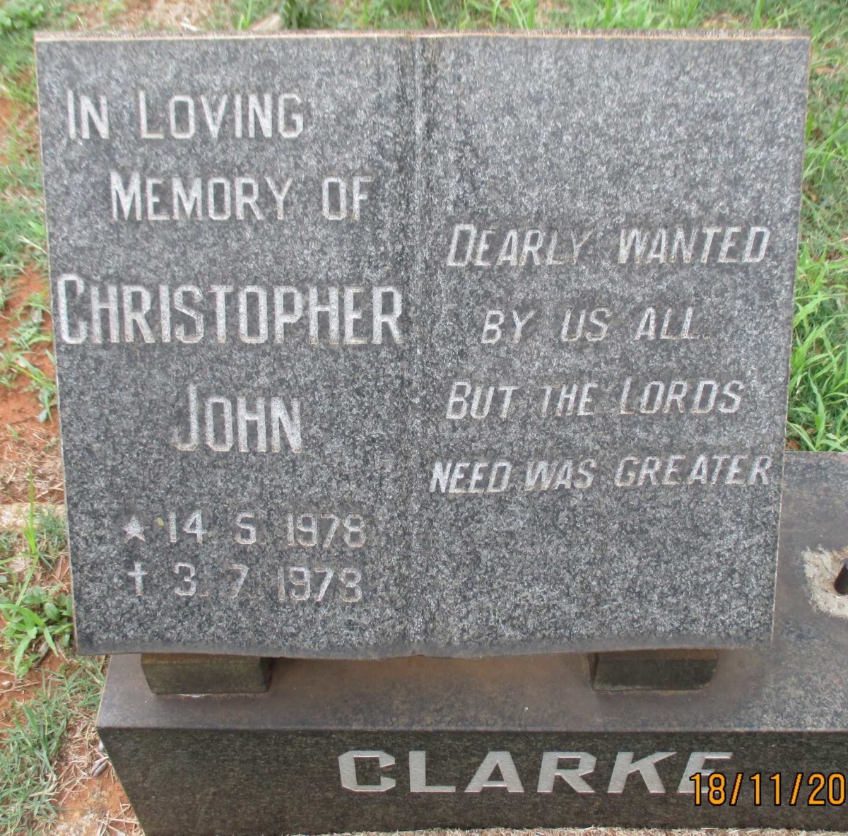 CLARKE Christopher John 1978-1978