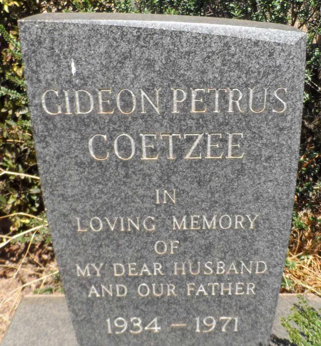 COETZEE Gideon Petrus 1934-1971