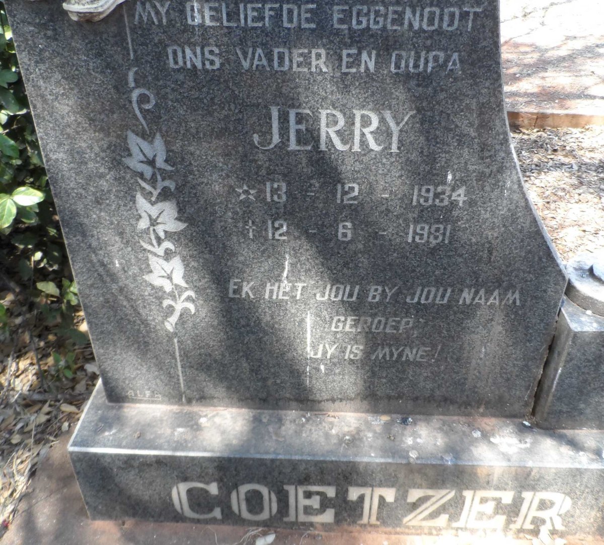 COETZER Jerry 1934-1981