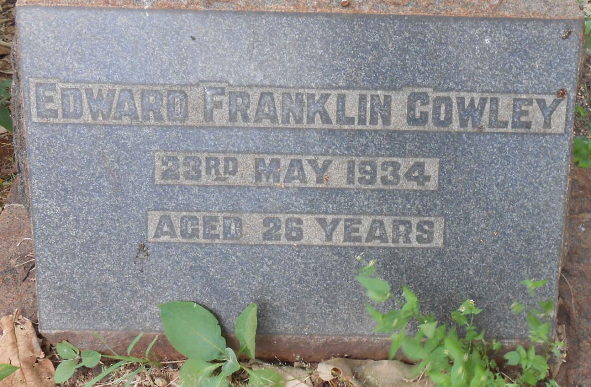 COWLEY Edward Franklin -1934