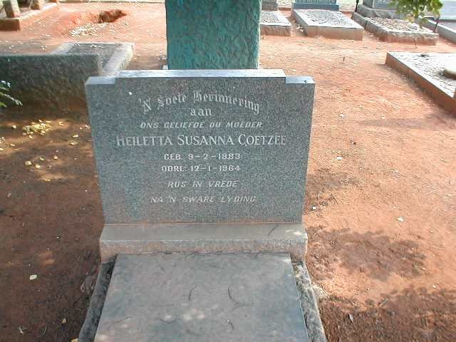 COETZEE Heiletta Susanna 1883-1964