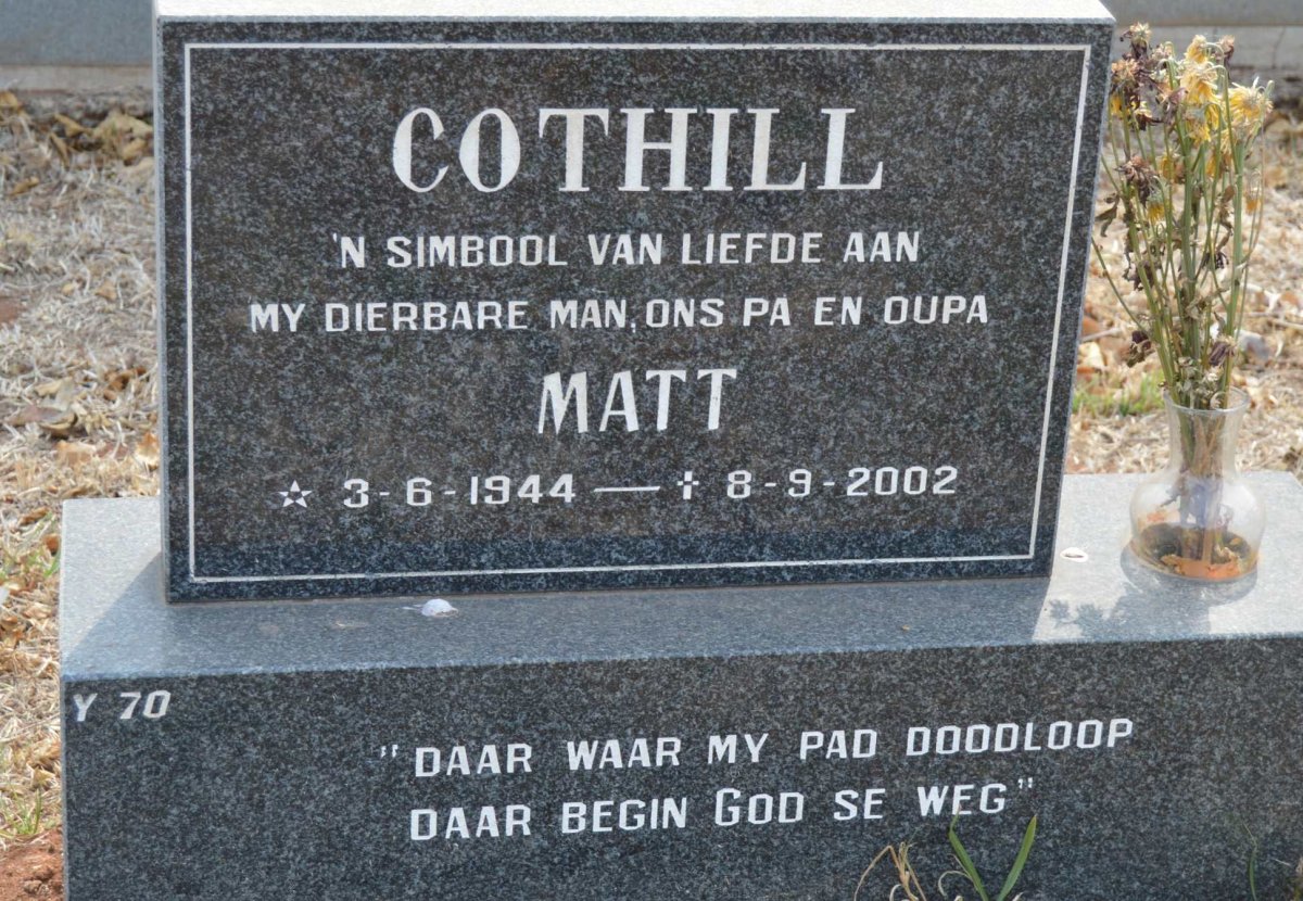 COTHILL Matt 1944-2002
