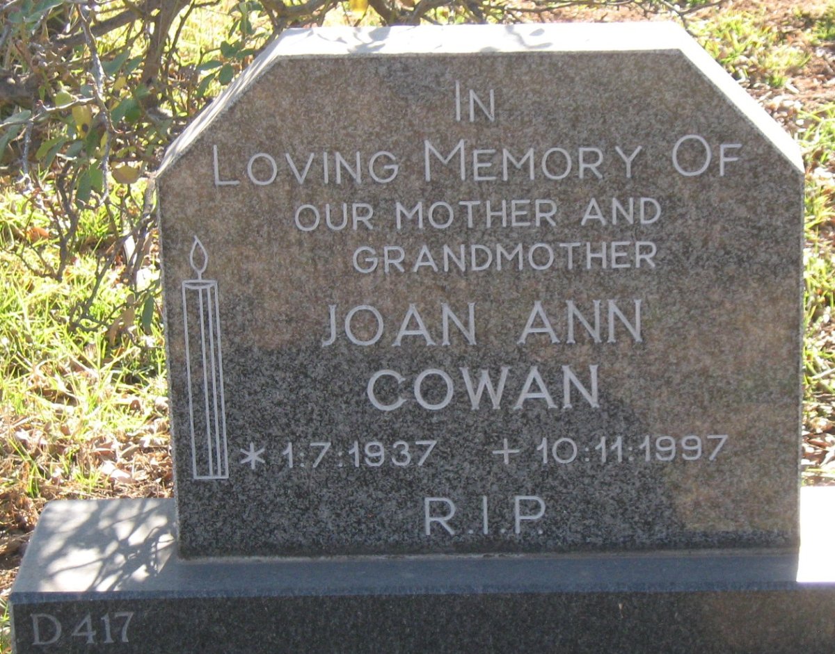 COWAN Joan Ann 1937-1997