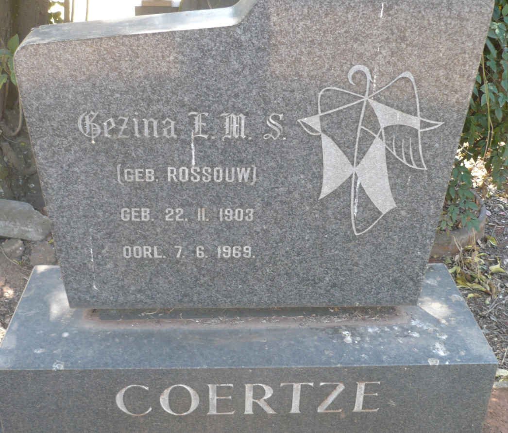COERTZE Gezina E.M.S. nee ROSSOUW 1903-1969