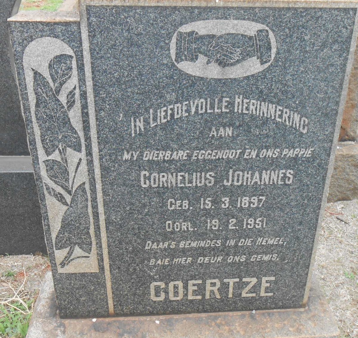 COERTZE Cornelius Johannes 1897-1951