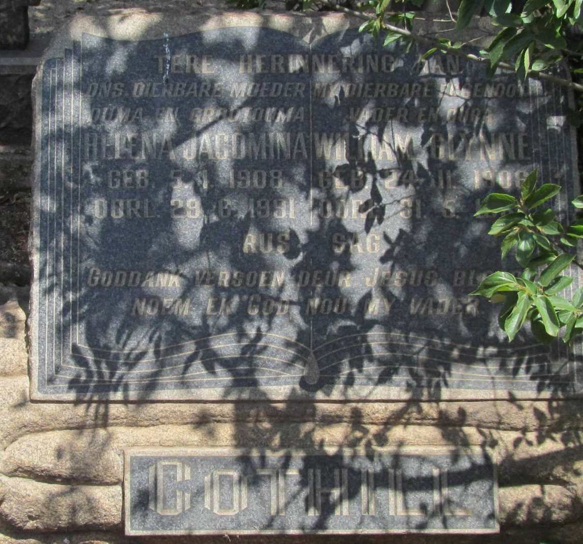 COTHILL William Glynne 1906-1964 &amp; Helena Jacomina 1908-1991