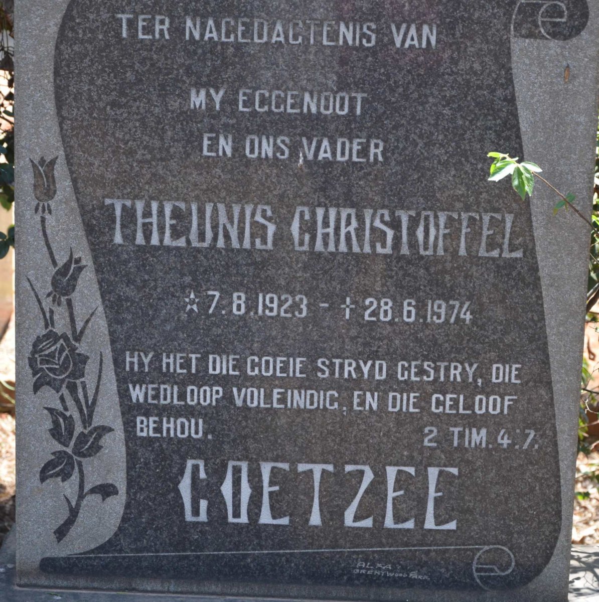 COETZEE Theunis Christoffel 1923-1974