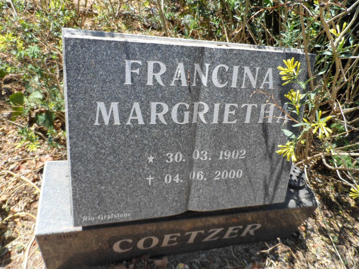 COETZER Francina Margrietha 1902-2000