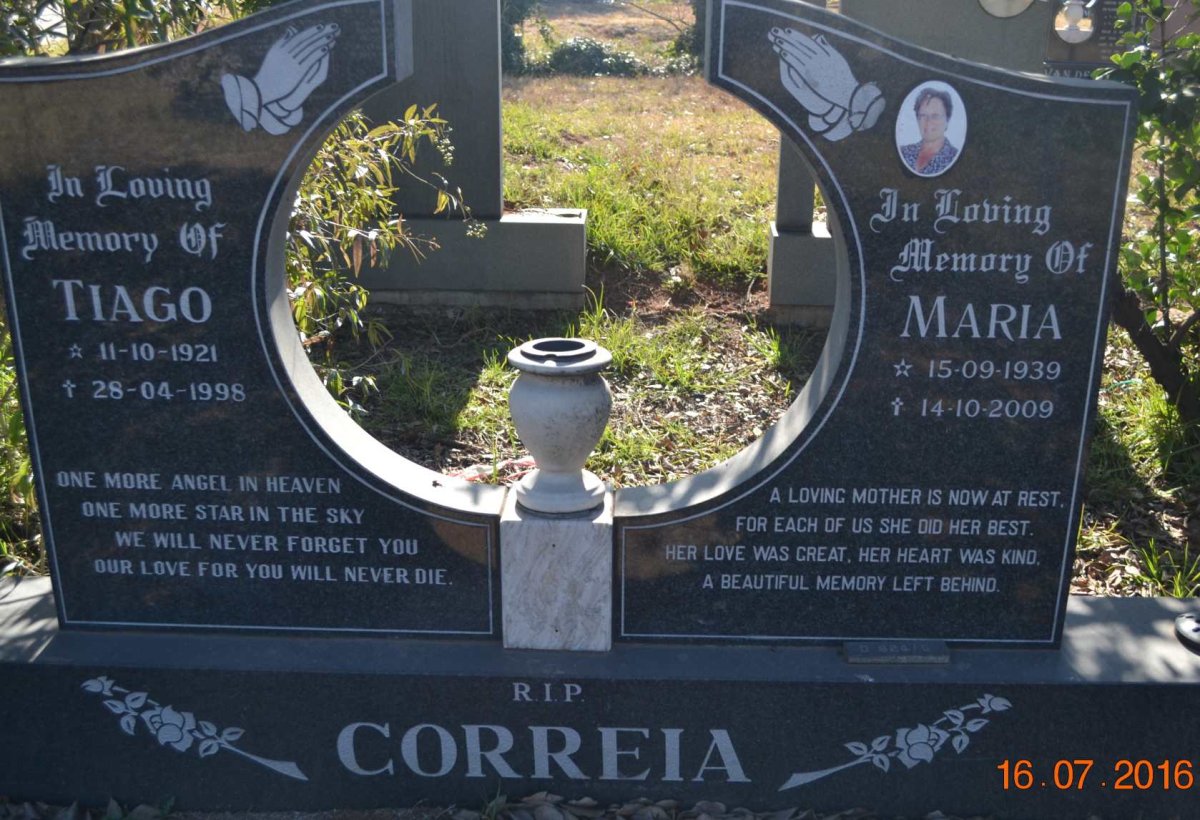 CORREIA Tiago 1921-1998 &amp; Maria 1939-2009